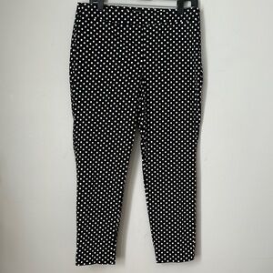 Talbots Petite Chatham Ankle Black White Tapered Leg Mid Rise Pants 10P